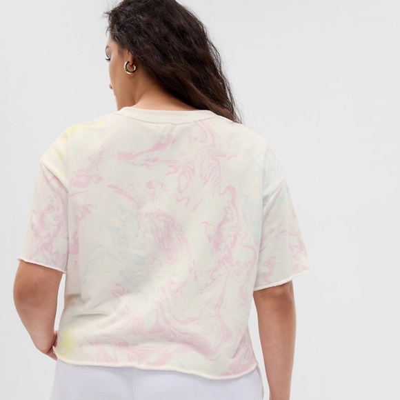 Marble print terry SS sweatshirt - Picture 4 of 12